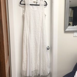 Romantic creamy white lace. White inserts